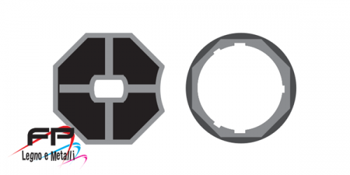 Corona e adattatore per rullo ottagonale ø 60 modello Sicilia